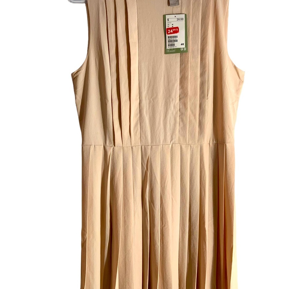 🪸H&M Cream Beige Medium Dress NWT🪸 - Picture 3 of 6